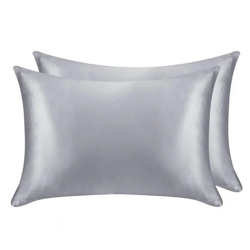 100% Queen Standard Satin Silk Soft Mulberry Plain Pillowcase Cover Chair Seat Square Pillow Cover Decorations for Home Pillow