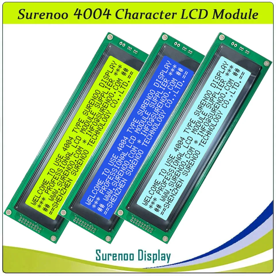 Surenoo 4004 40X4 404 Character LCD Module Display Screen Panel LCM AIP31066 Parallel Serial IIC I2C LCD2USB