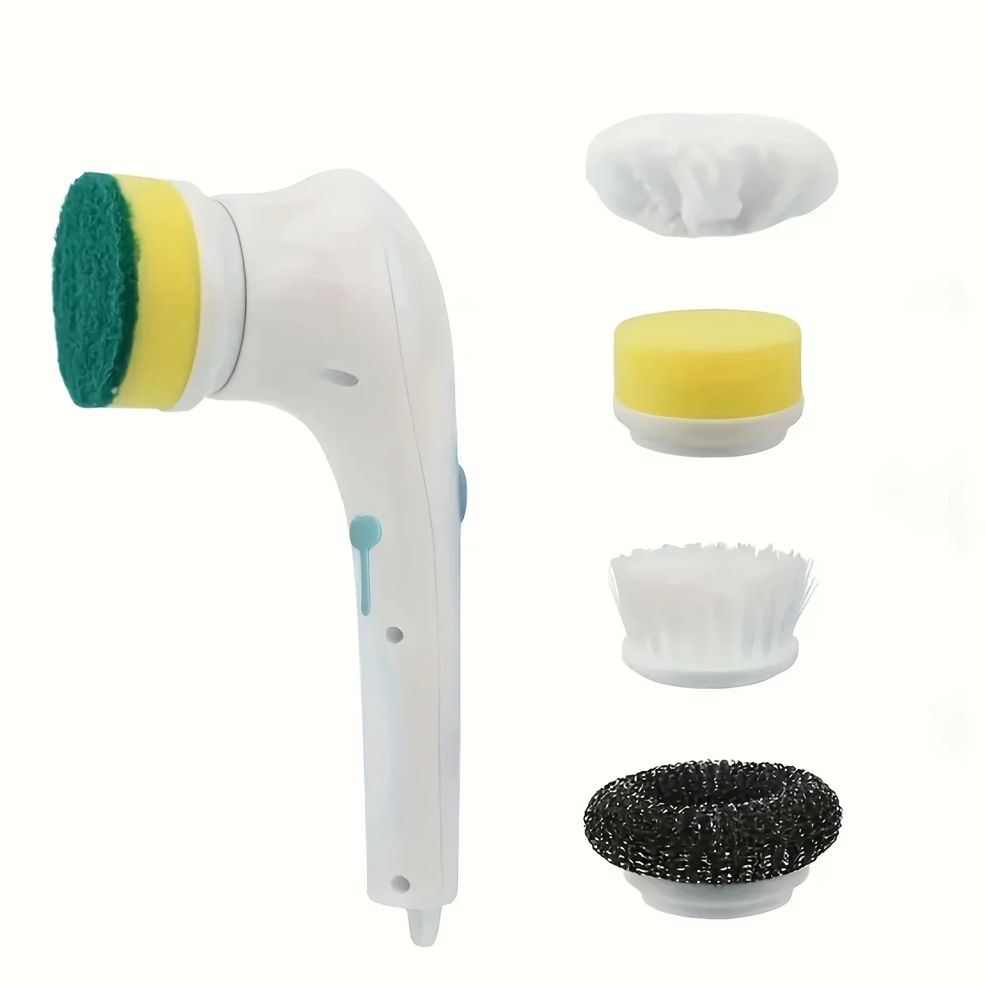 

5-in-1 Magic Spin Scrubber Set - , Cordless & Rechargeable, with 5 Brush Heads - Versatile Cleaning Tool for Bathroom, Kitchen,