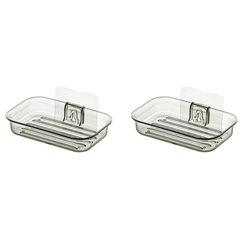 

ABHB-2X Простая установка Держатель для мыла Кухонная настенная посуда без дрели Современный прозрачный слив B