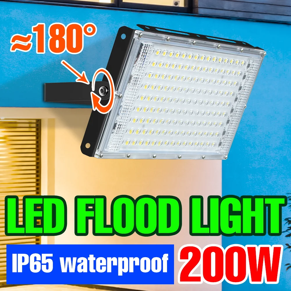 

Waterproof Flood Light 220V Led Spotlight Outdoor Wall Lamp Garden LED Projectors 200W Street Lamp IP65 Reflector LED Floodlight