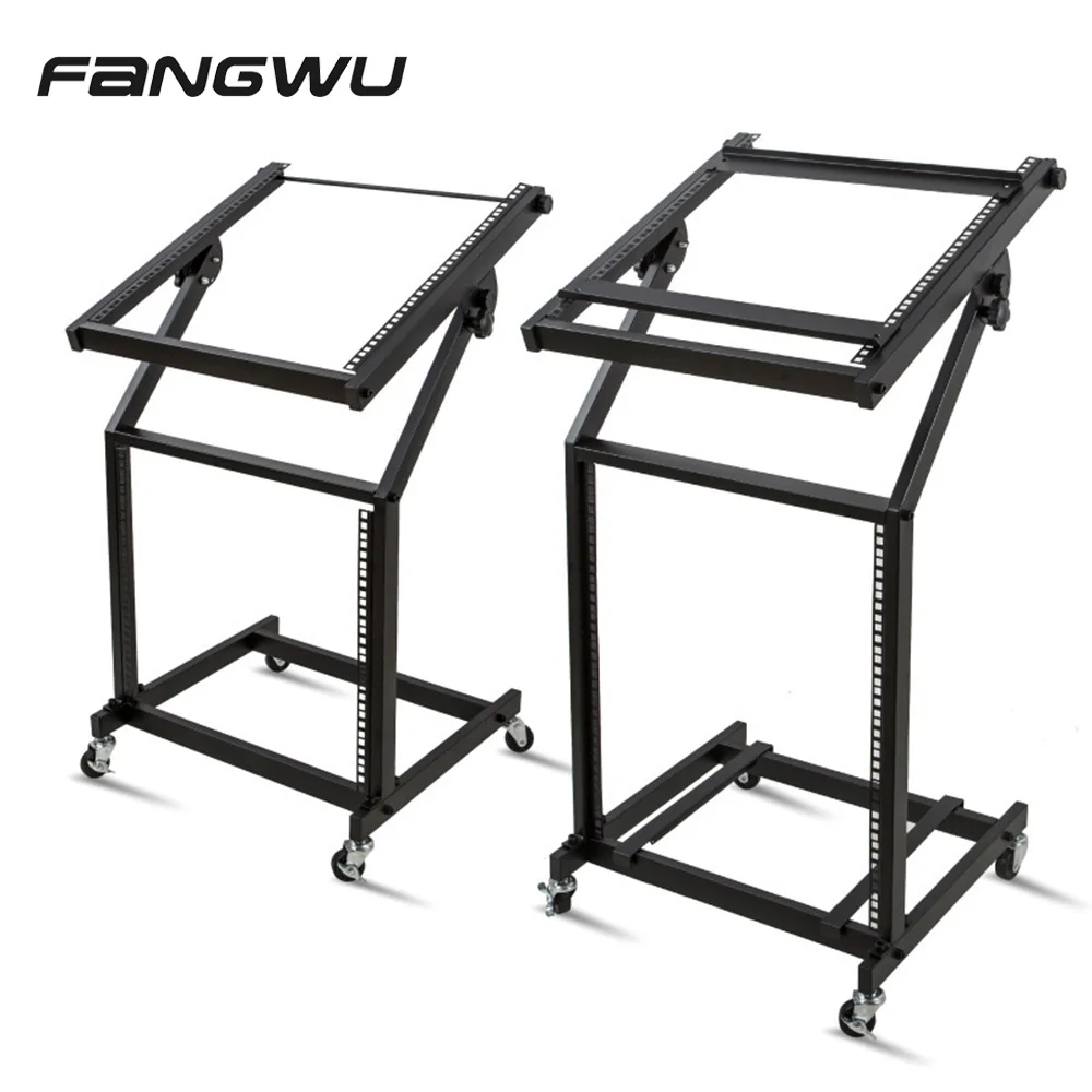 Dj Console Stand With 9u/12u Rack and Lockable Wheels for Stage Performance and Mixing