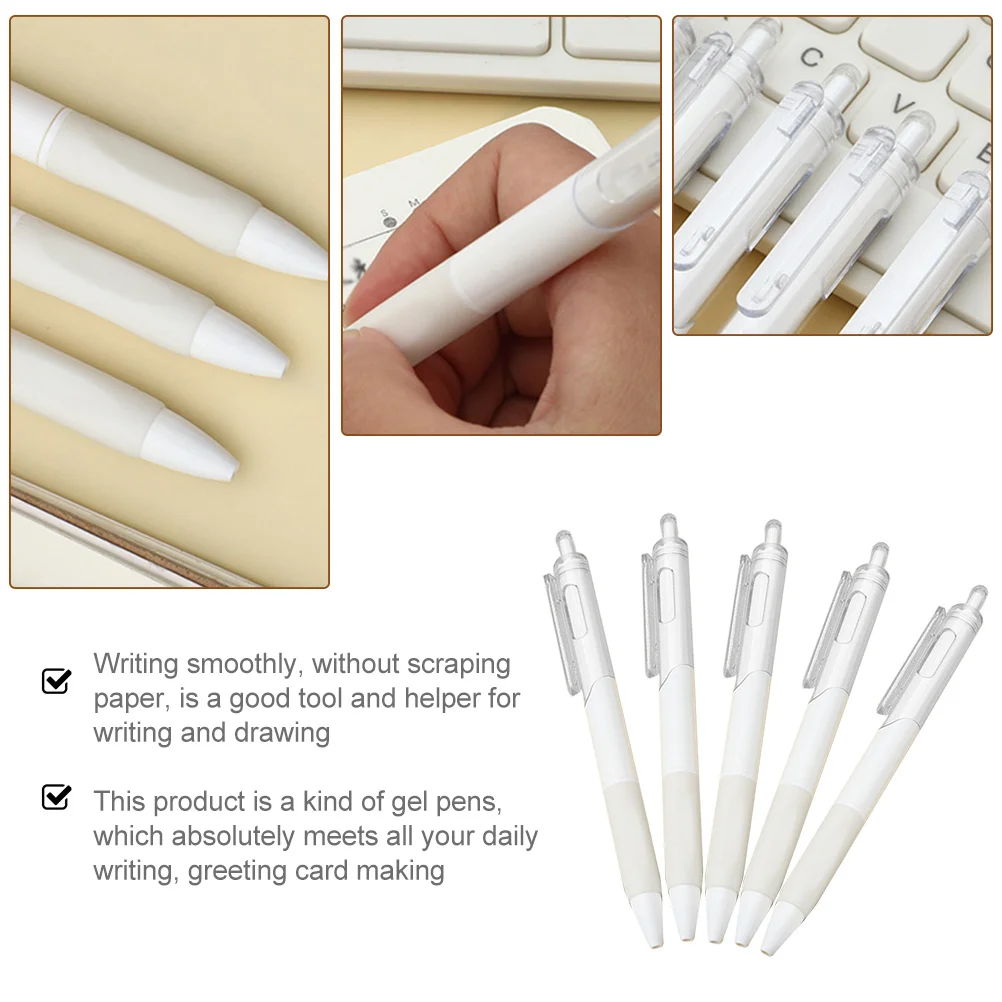 

10Pcs Black Press Type Fine Tip Gel Pens 0.5mm Smooth Writing Pens for Office School Office Supplies Fine Point Pen