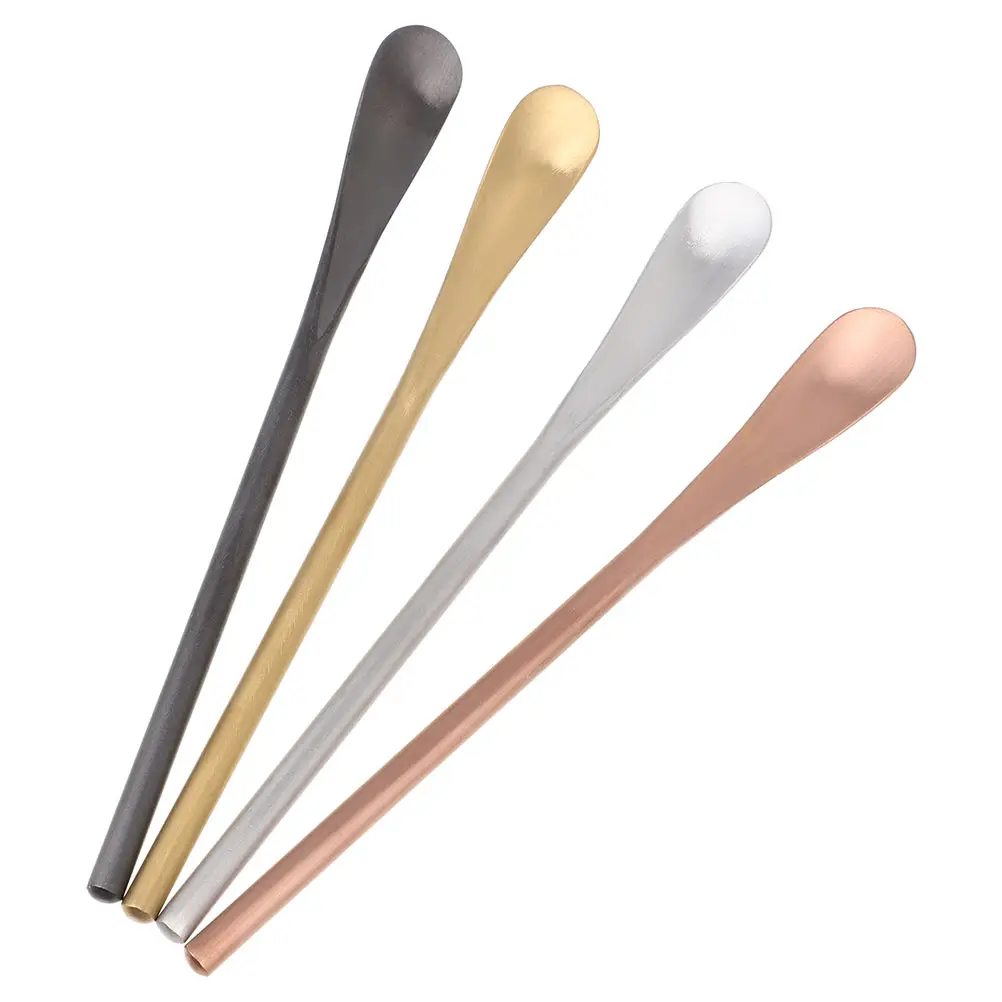 

4Pcs Coffee Stirring Spoon Stainless Steel Handle Smooth No Burrs Bars Parties Tea Shops Coffee Shops Hotels