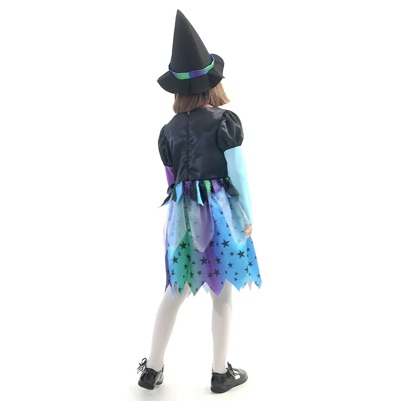 Costume da strega vestito fantasia ragazza per bambino Halloween Dress Up