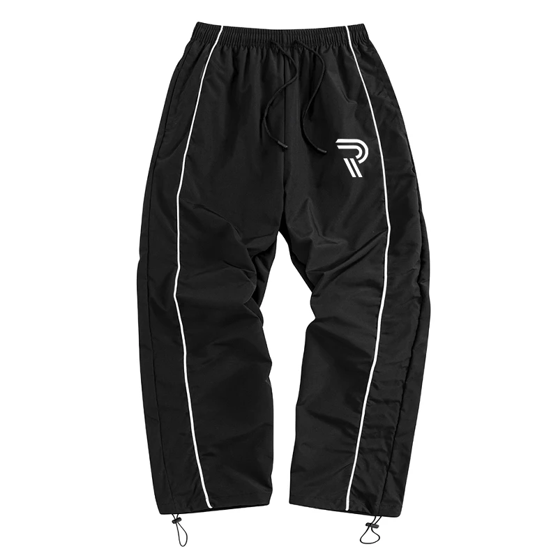 Men's Graphic Print Trendy Sporty Pants with Lines Gym Workout Running Trousers with Side Pockets Athletic Quick-Dry Sweatpants