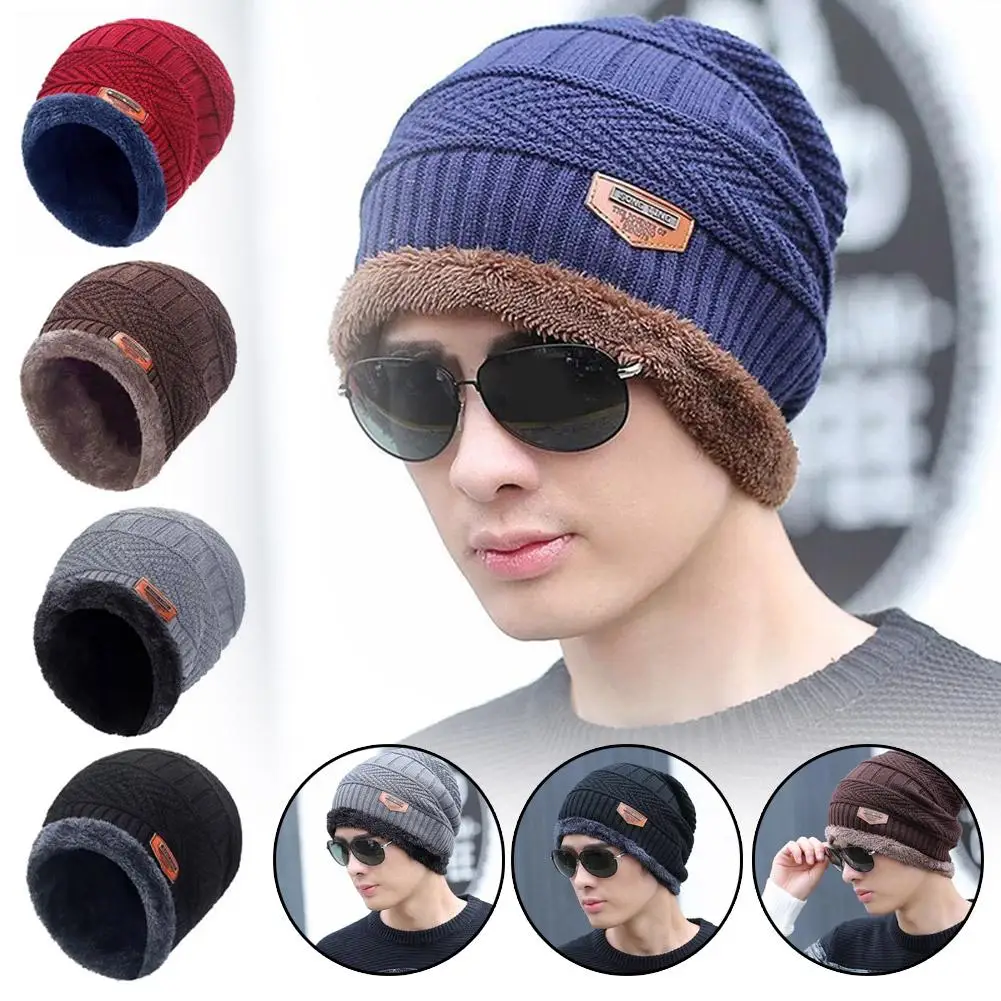 Winter Beanie Hat For Men Knitted Hat Winter Cap Beanie Women Thick Wool Neck Scarf Cap Balaclava Bonnet Hats L6y1