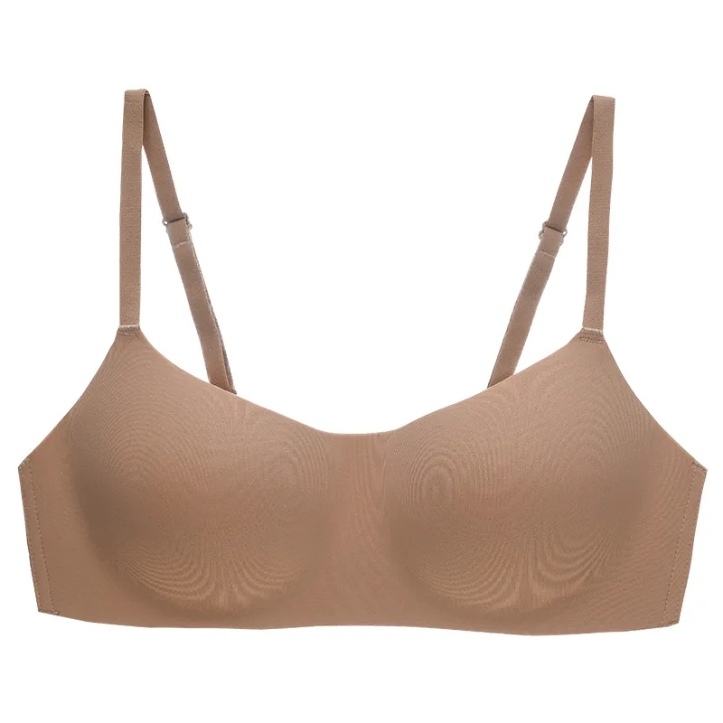 Seamless Bra for Women, One-piece Half-cup Small Breast Push-up, Glossy, Thin, Comfortable, Wire-free Anti-sagging Bra