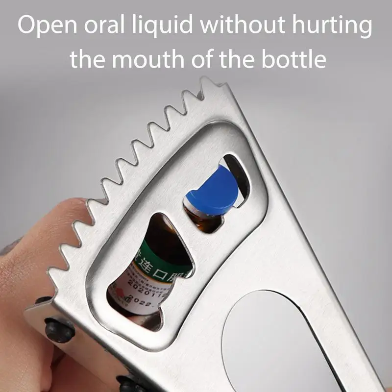 Apriscatole in acciaio inossidabile apribottiglie manuali portatili in acciaio inossidabile con striscia di Silicone antiscivolo risparmio di sforzo a forma di V