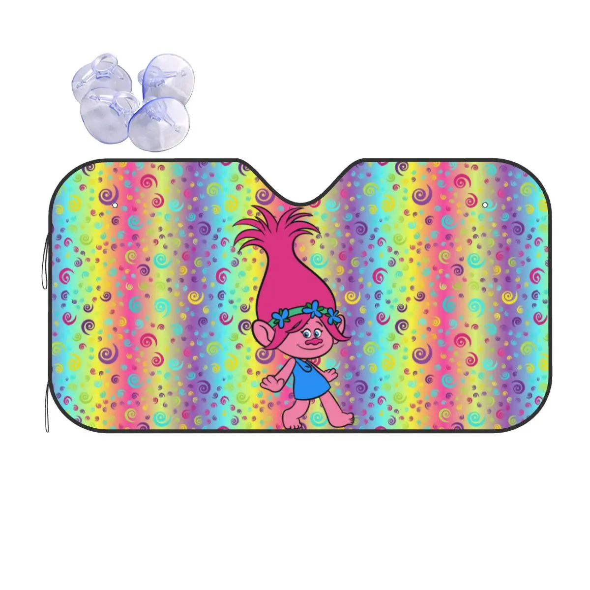 

Custom Trolls Wallpaper Cartoon Front Windshield Sun Shade Folding Auto Sunshade for Car Truck SUV Visor Protector
