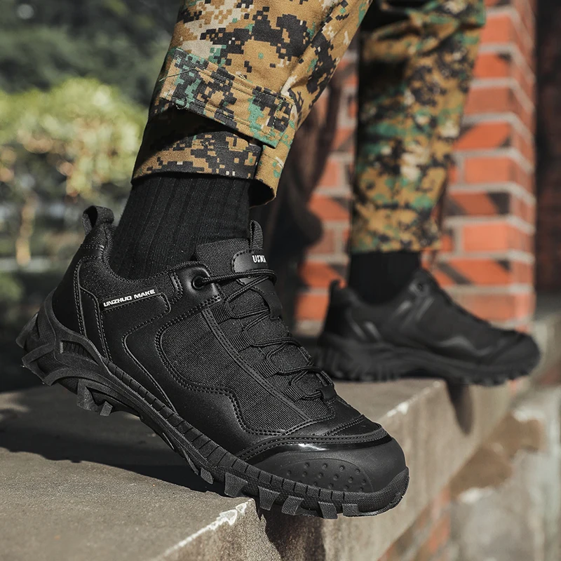 

Походная обувь, мужская обувь, уличная удобная однотонная мужская обувь в полоску с низким берцем, нескользящая повседневная спортивная обувь для мужчин