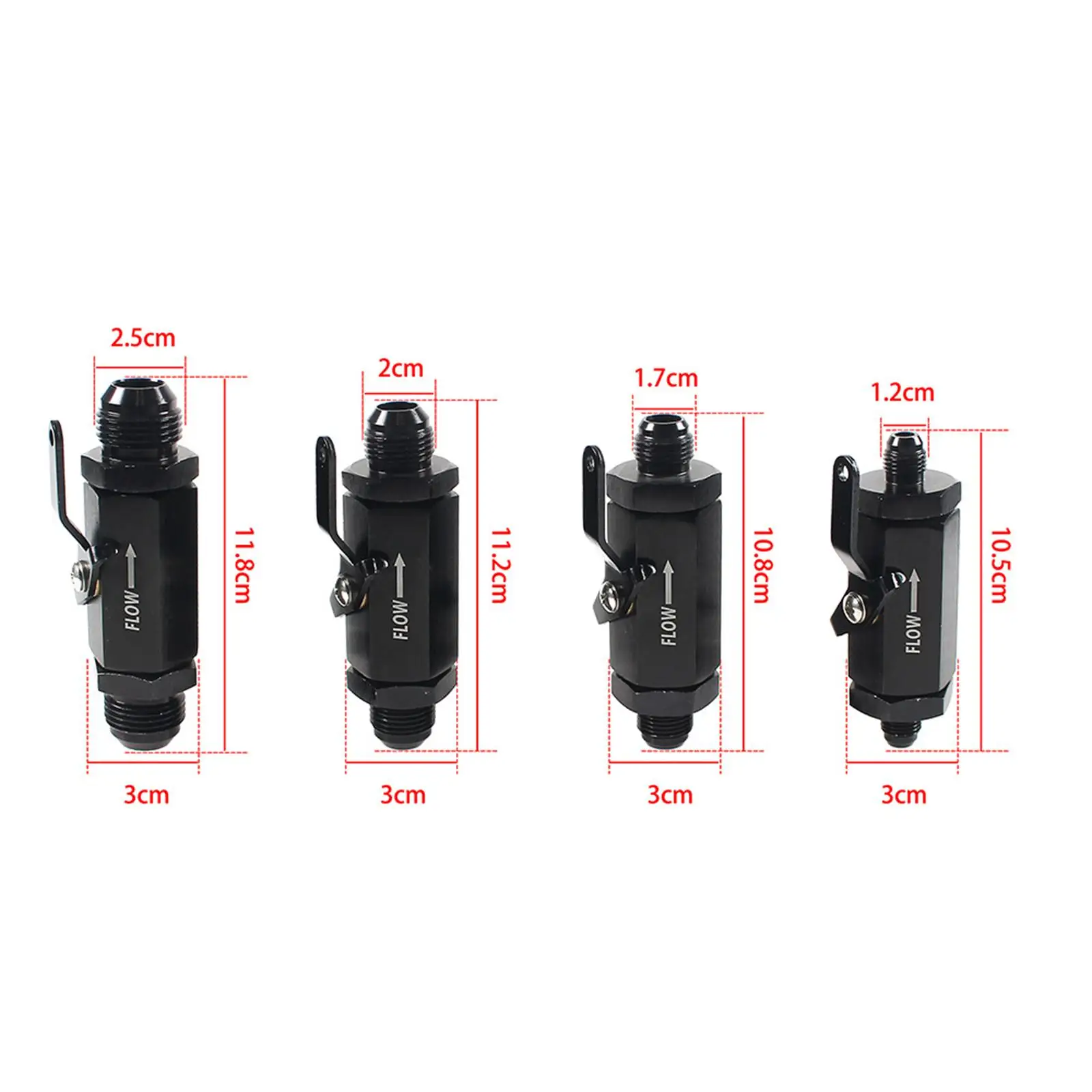 Universal Fuel Shut Off Valve Replace Aluminum Alloy Black Accessories image 5