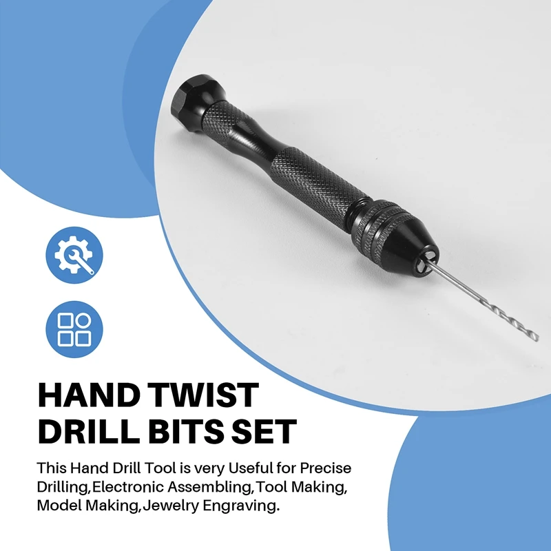 NEW-Hand Drill Set Precision Pin Vise With 25 Pieces Mini Twist Drill Bits For Model,Diy,Jewelry Making,Multipurpose Rotary Tool