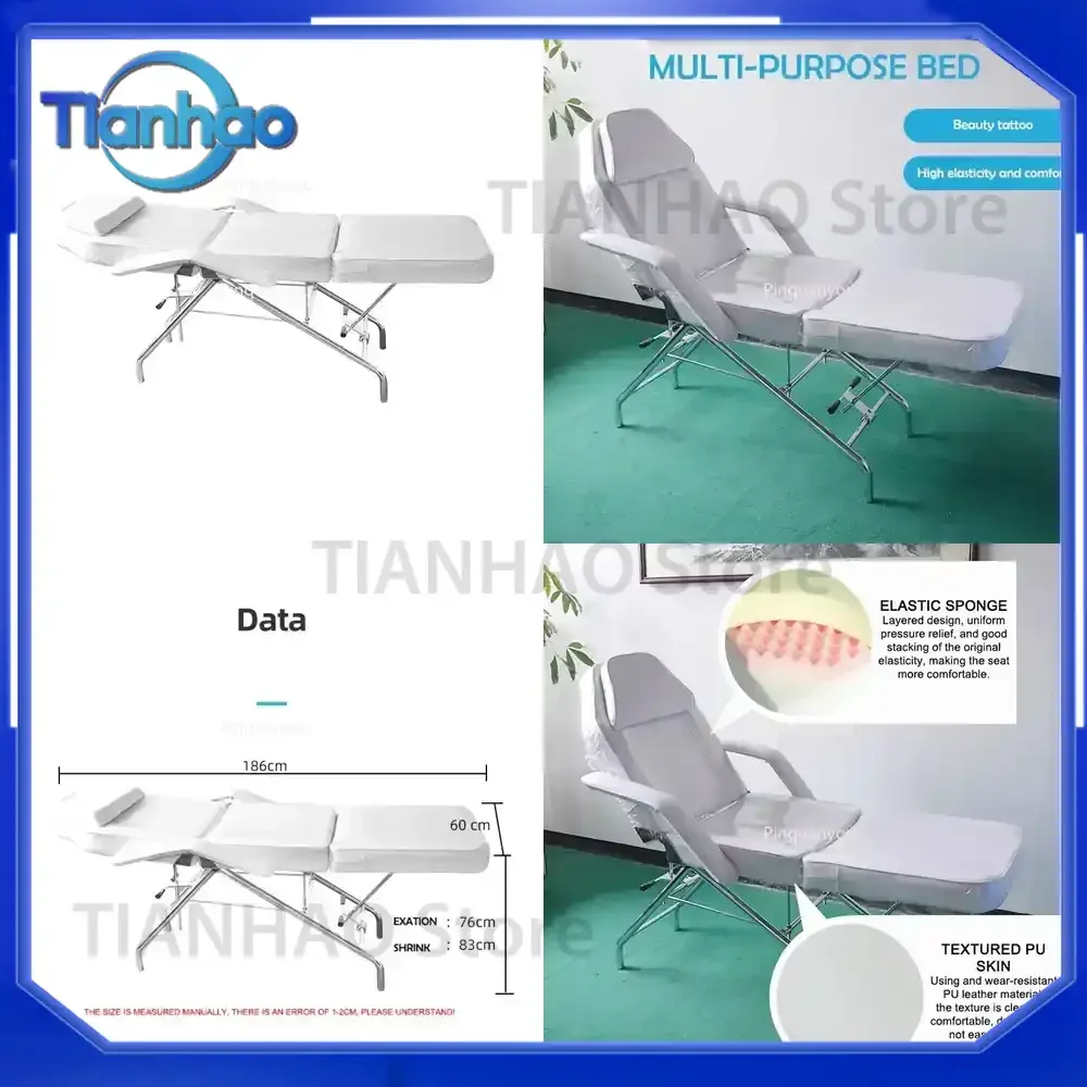 Portable Collapsible Tattoo Massage Bed for Spa Moxibustion Folding Adjustable High Quality Massage Bed