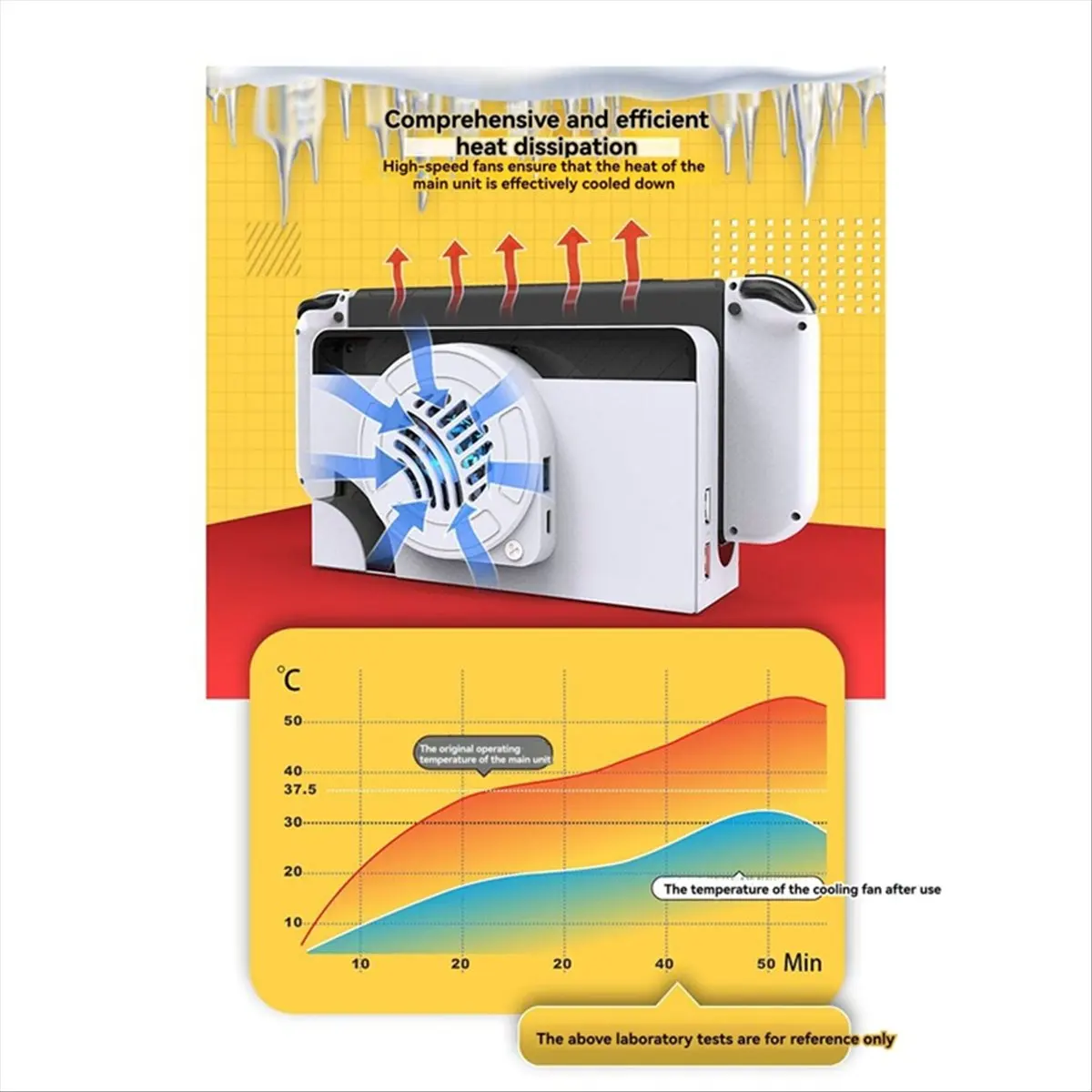 A42F For OLED Radiator Cooling Dock with Charger and LED Light Multifunctional Game Console Base Cooler