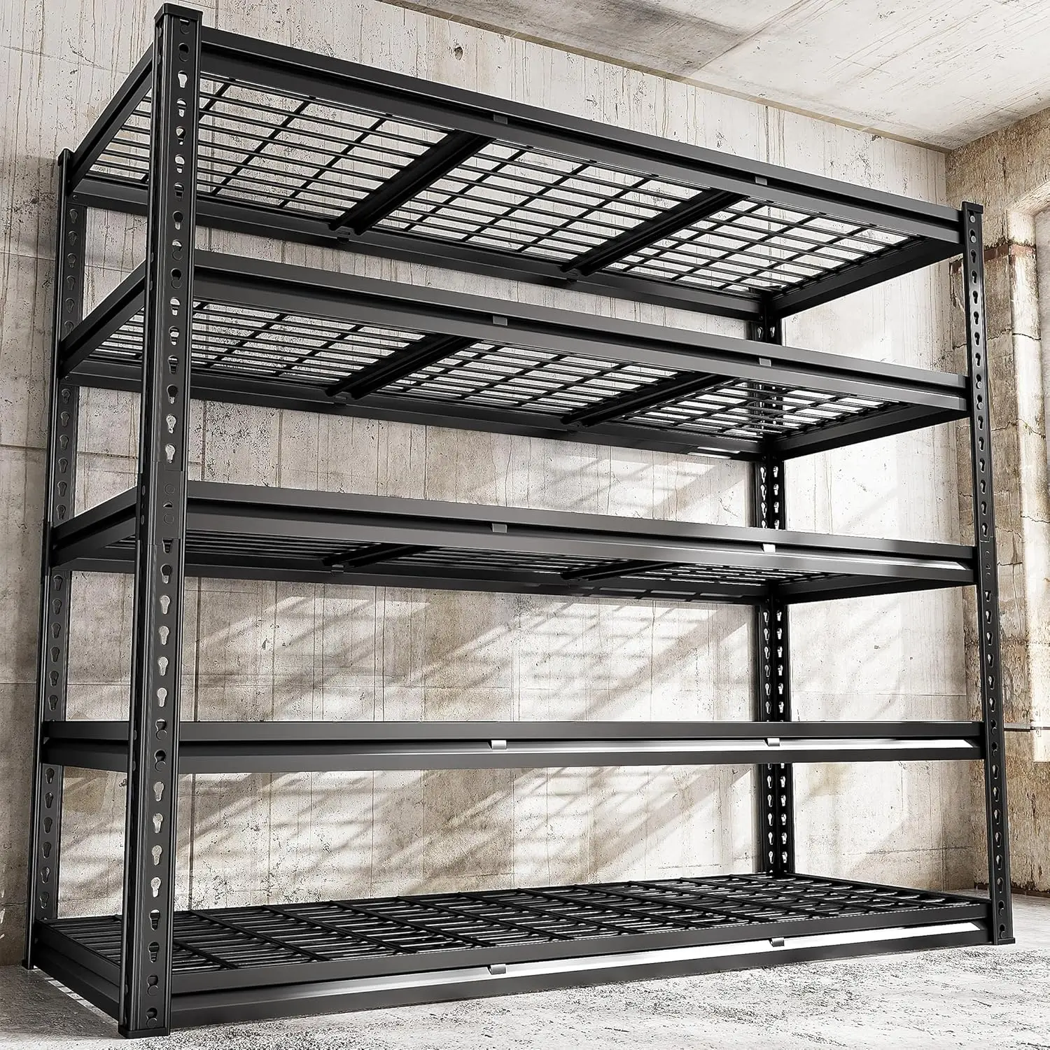 

48" W Garage Shelving Heavy Duty Metal Shelving 3000LBS Storage Shelves Adjustable Metal Shelf Industrial Pantry Shelves