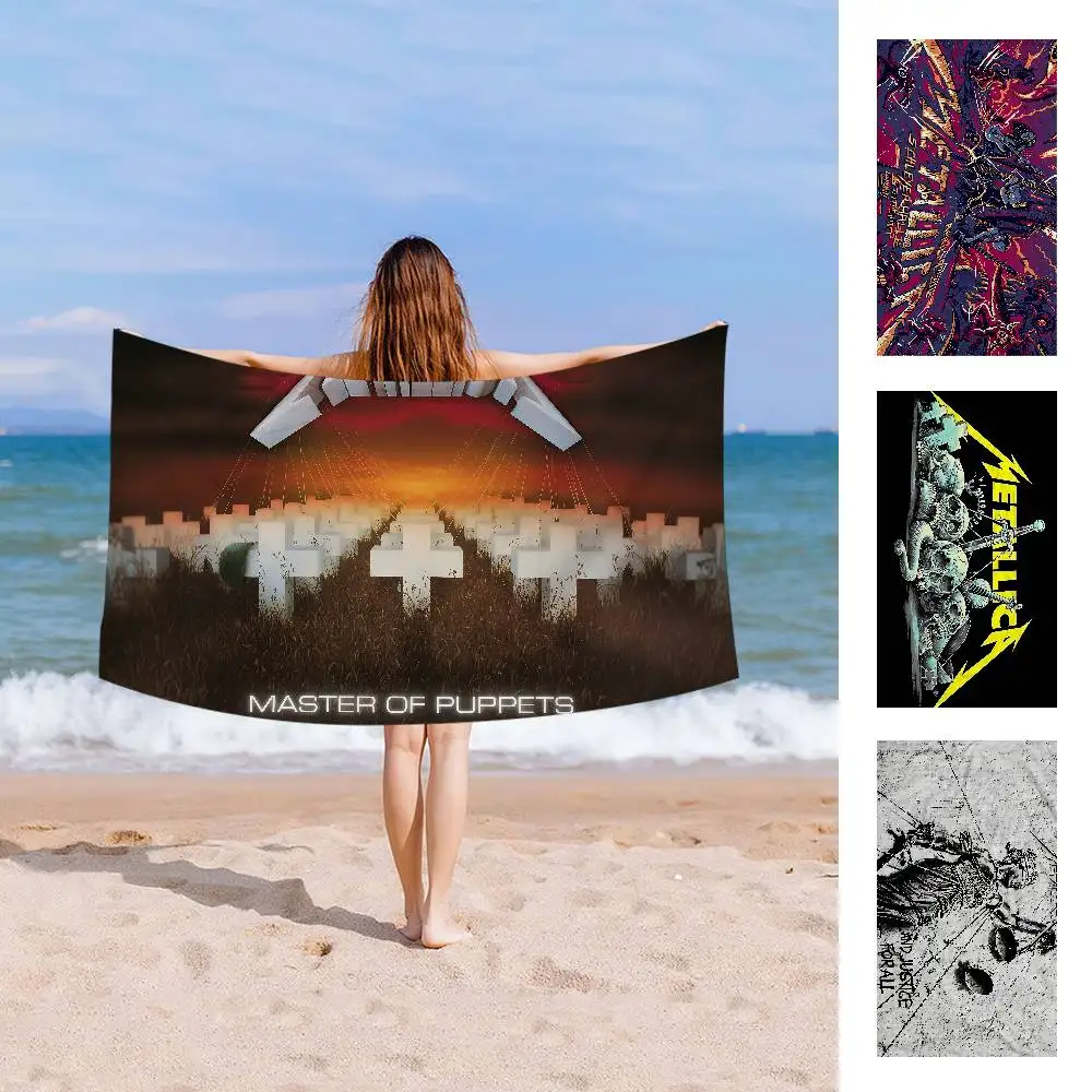 Classic Heavy Band M-Metallica Bath Towel Microfiber Soft Water Absorbing Breathable For Girl Kids Decorative Beach Towel