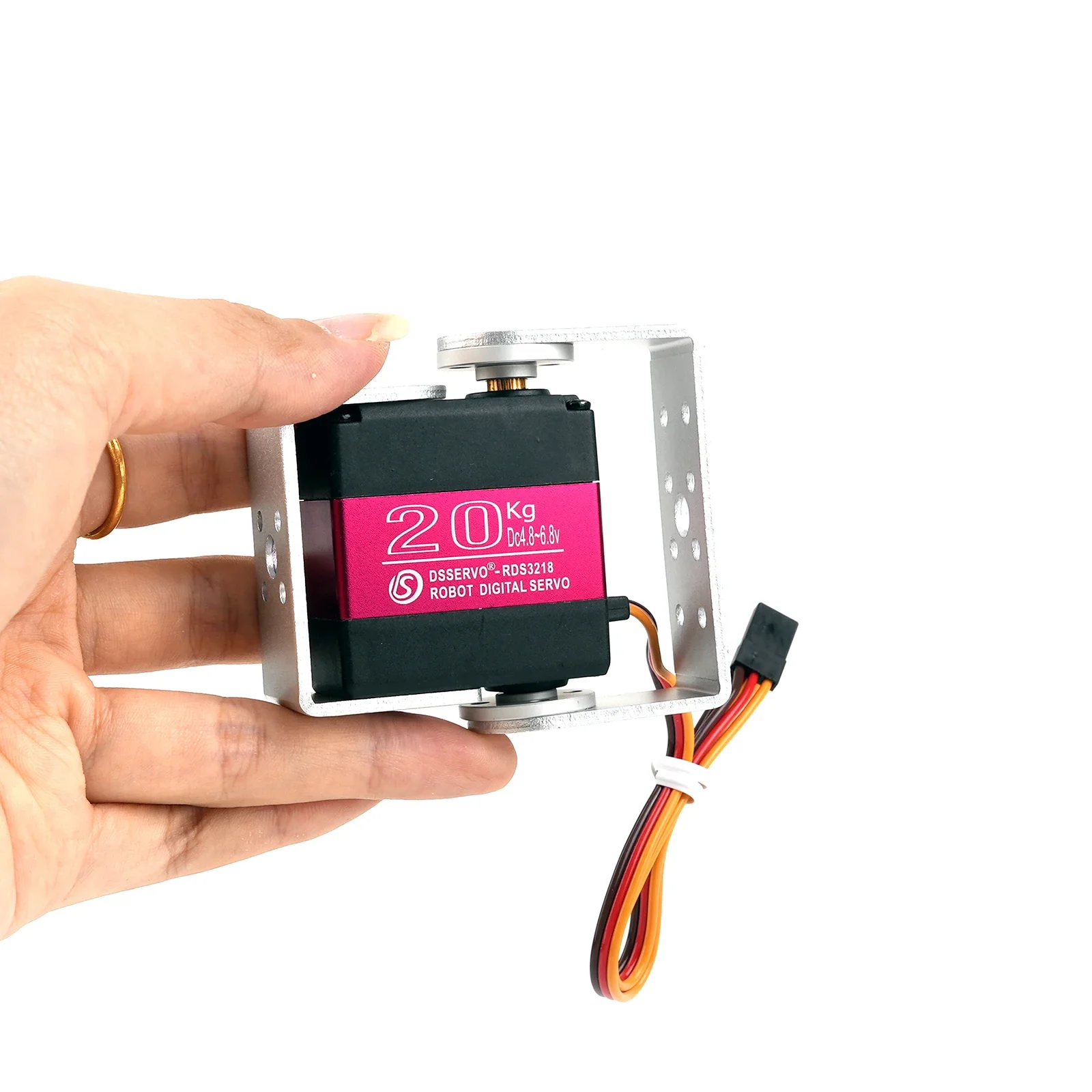RDS3218 Servo Metal Gear digitale da 20 kg 180/270 gradi IP66 impermeabile con supporto a U per robot per auto RC fai da te
