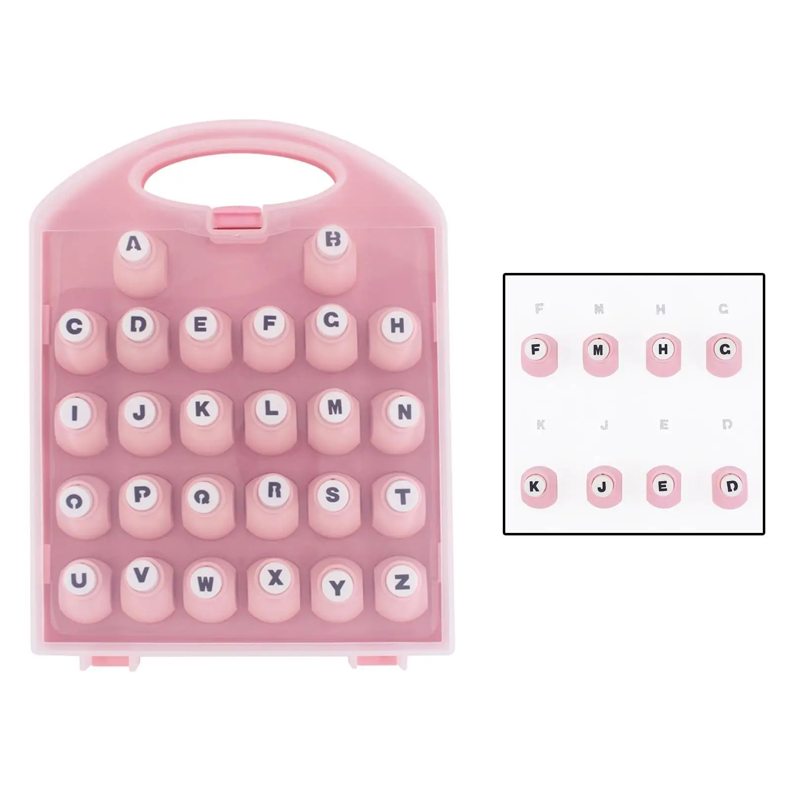 26Pcs 26 Letters Mini Paper Craft Puncher Machine Embosser Set DIY Shape