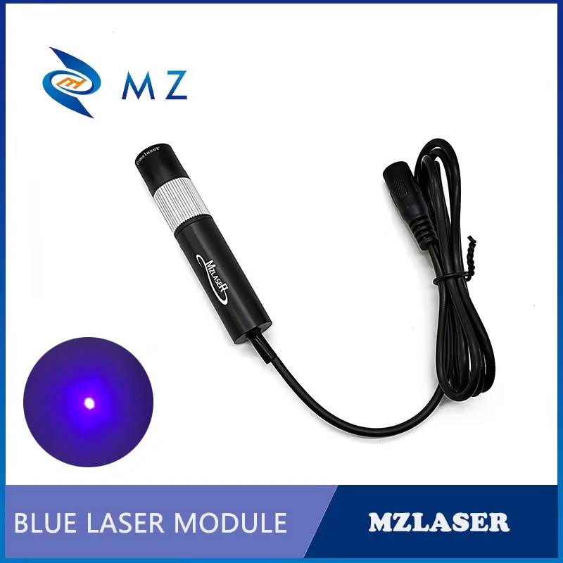 TTL PWM Blue Violet Dot Laser Diode Module Compact Adjustable Focusing D16mm 405nm 5V Spot Laser With Bracket And Power Supply