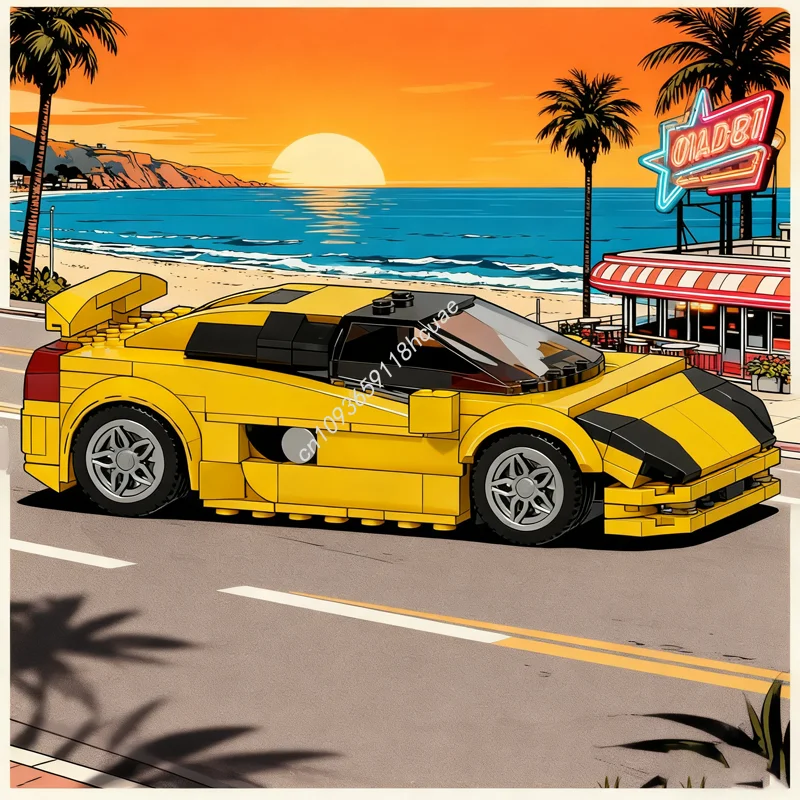 

300pcs MOC Lamborghiniesed Cala City Champions Model Building Blocks Christmas Gift Assemble DIY Toys Creative Idea Brick Kids