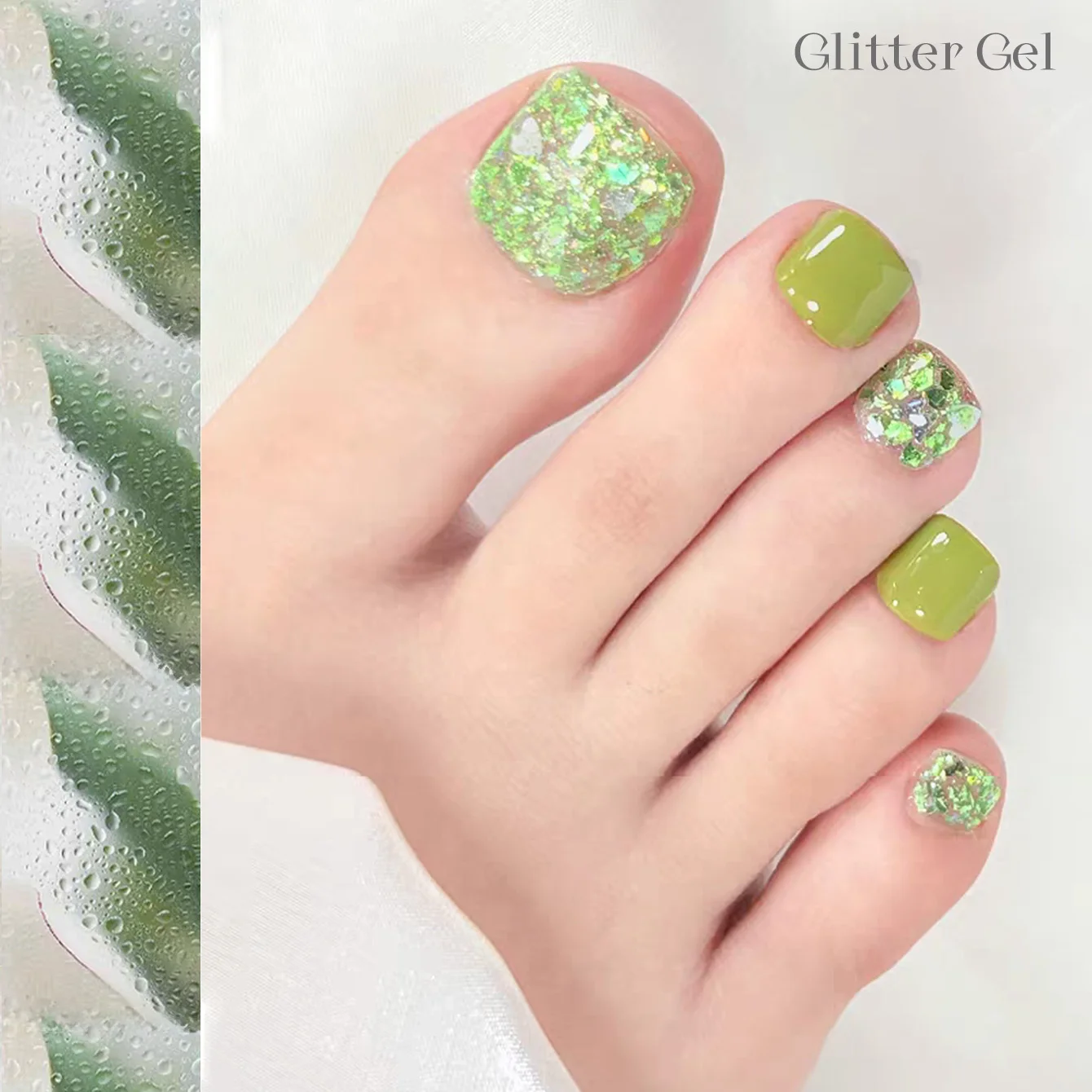 1pcs TC 2026 Summer New Flash Mountain Wilderness Glitter Gel Nail Polish Popular Whitening Sparkling Broken Diamond Gold Silver