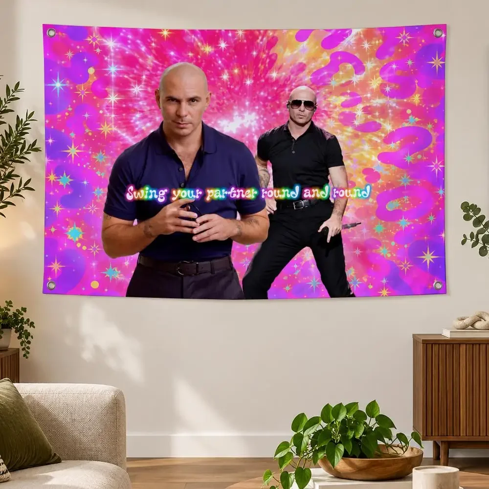 Meme P-Pitbull Mr.Worldwide Live Laugh Love Flags Banner Decor for Bedroom,Garden,Party,Club,Gaming Room,Indoor Outdoor
