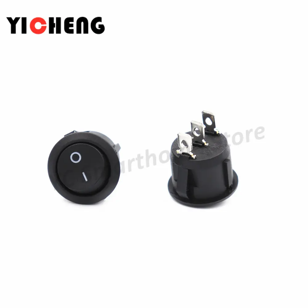 1Pcs KCD1 12V/220V ON/OFF 3Pin รอบ Rocker สวิทช์ไฟ LED ส่องสว่างด้วยแสง,สวิทช์ไฟ