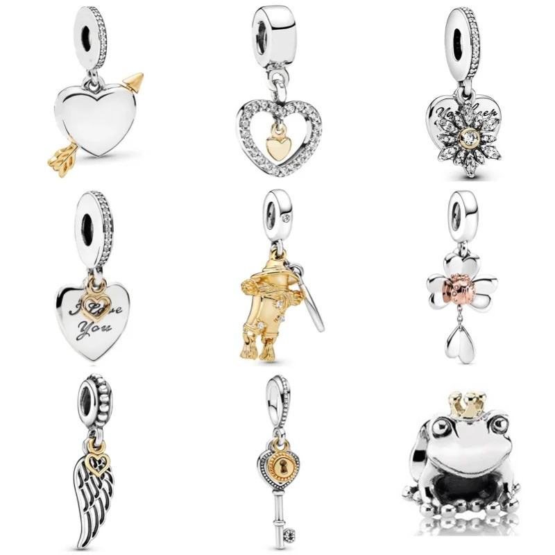 925 Banhado A Prata Charms Beads, Forever Me Pingente, Pulseira Pandora, Colar, Chaveiro, Jóias, Presentes de Carnaval, DIY, Novo, 2024