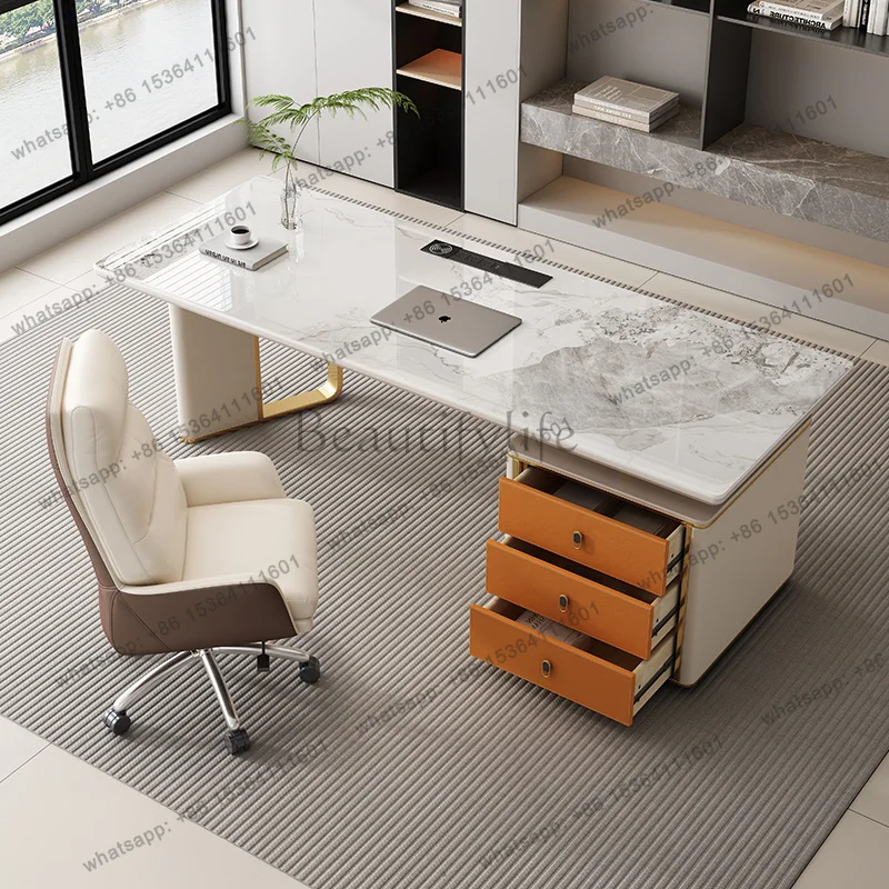FG Italy Nordic Minimalist Office Desk Living Room Bookstore Boss Computer Office Desk Designer Modern Office Furniture Mesa XYO