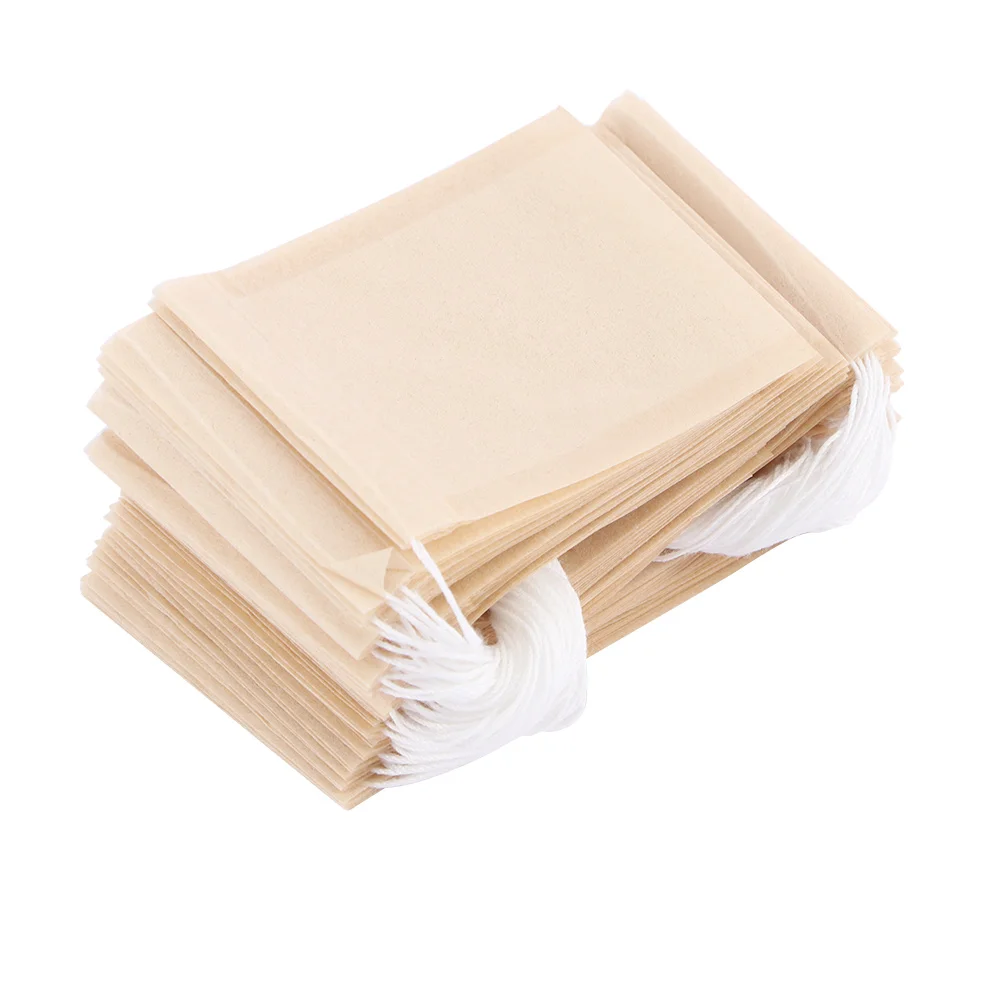 Portable 100pcs/lot Eco-friendly Non-toxic Heat Seal With Drawstring Tea Strainer Tea Bag Coffee Infuser Filter Bags
