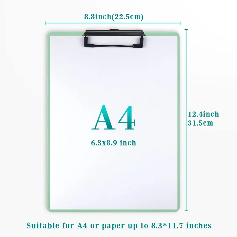 4 Pack Multiple Color Clip Board Clip Boards With Metal Clip, For , Nurse, Teacher, Student