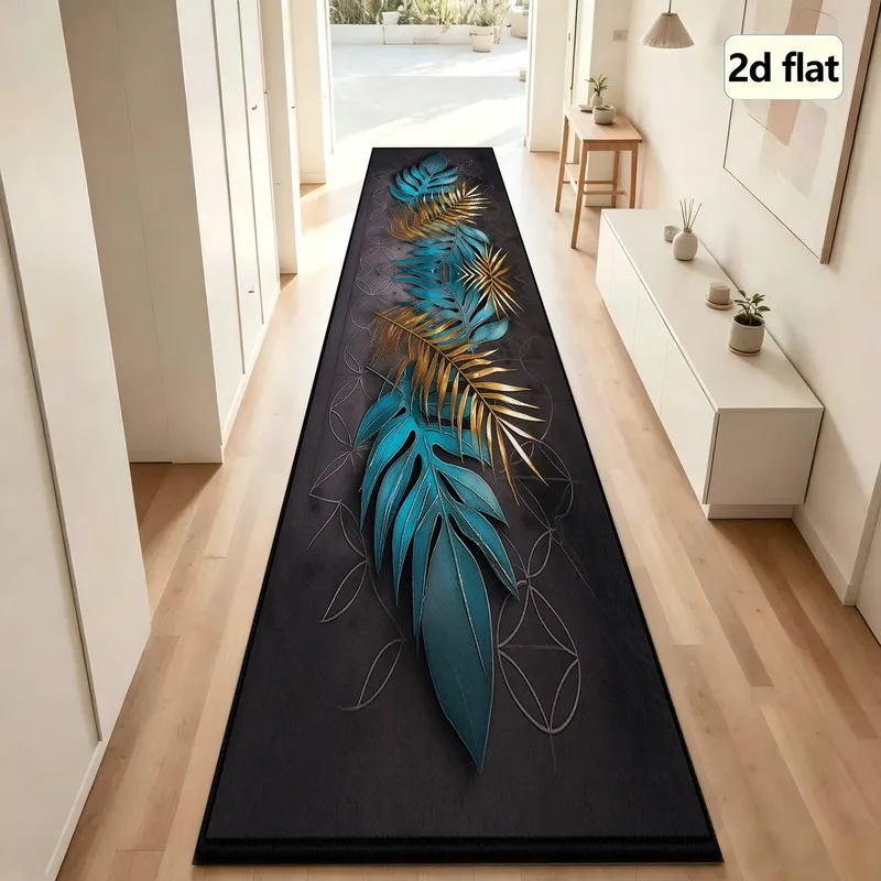 1 Piece Modern Turquoise and Gold Tropical Monstera Leaf Canvas Art, Soft Comfortable, All Season, Easy to Maintain, Ideal for Living Room, Bedroom, Office, Entryway, Winter and Autumn Home Decor and Room Decoration