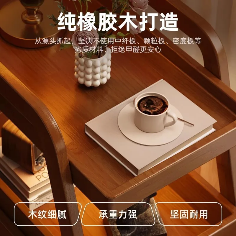 A few solid wood moves on the side of the sofa, storage table, bedside table, living room