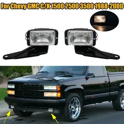 Car Front Bumper Fog Lights Driving Lights Daytime Running Lights w/Bulbs For Chevy GMC C/K 1500 2500 3500 1988-2000 Auto Tools