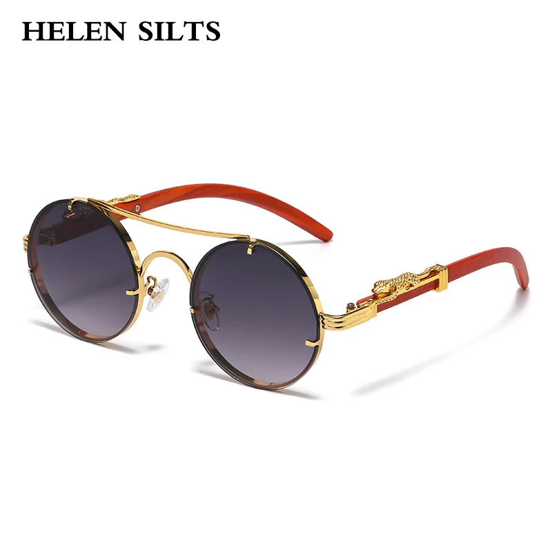 

Luxury Trends Metal Double Bridges Round Sunglasses Women Luxury Brand Designer Fashion Gradient Men SteamPunk Sun Glasses UV400