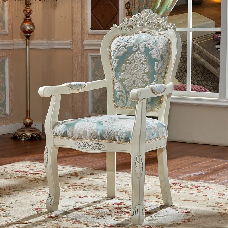 For Dining chair casual simple solid wood back chair desk manicure computer chair comfortable leather home armchair