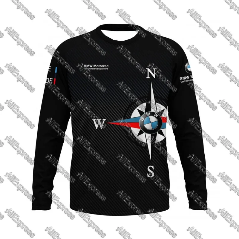 

Футболки для вождения мотоцикла BMW Ultimate, 2021, спортивные футболки с круглым вырезом и длинными рукавами, дышащая быстросохнущая одежда для мужчин и женщин