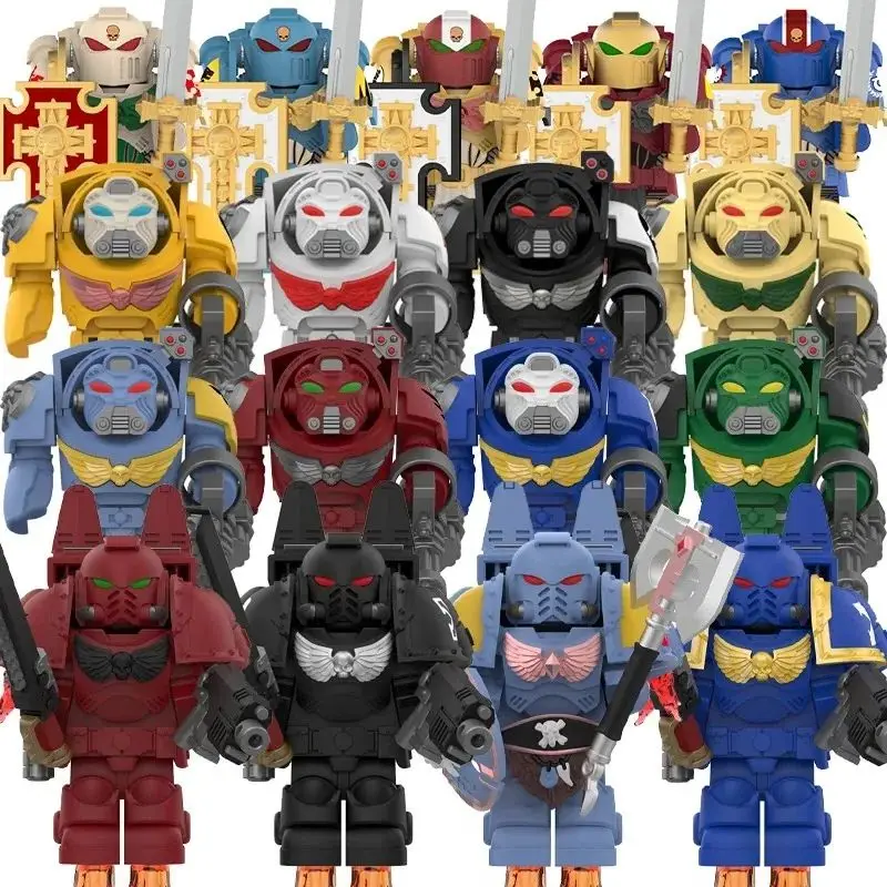 

Слепая коробка 40K, игра «Человеческая империя», DY709, трансформация, мини-модель, фигурки, имперский робот, воин, пистолет, строительные блоки, игрушки, подарки