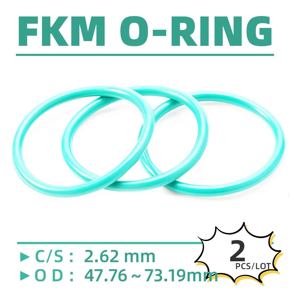 

2PCS/Lot Rubber FKM CS 2.62 mm OD 47.76/49.36/50.93/52.53/54.14/54.71/55.71/57.31 mm O Ring Gasket Oil Resistant Waterproof