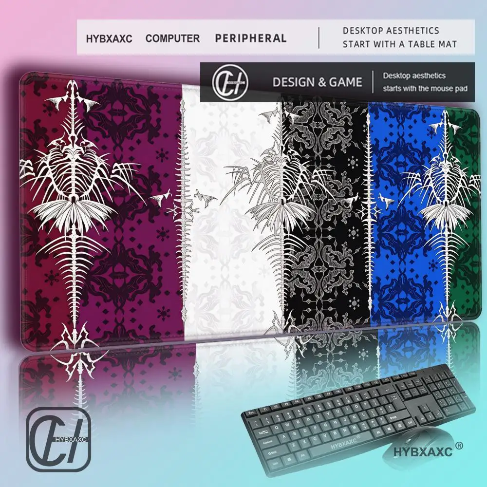 HYBXAXC Mysterious Ghost Gothic Gaming MousePad Black Anti Slip Rubber Desktop Accessories MouseMat Rug Desk Organizer Playmat