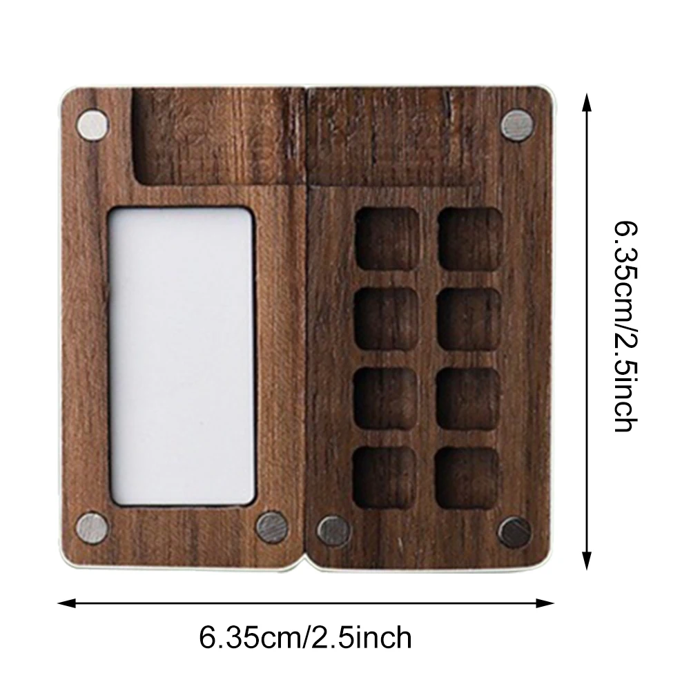 Portable Travel Paint Palettes 6/15 Grid Pocket Watercolor Palette Set Empty Wooden Palette Tray with Clip Painting Accessories