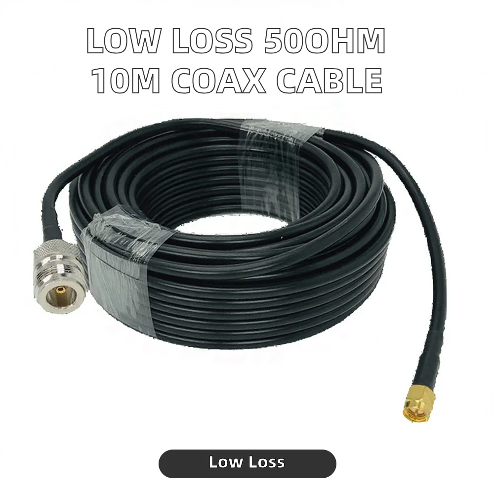 High quality custom RG58 coaxial jumper N female shape alloy male 50 ohm 10 meters antenna cable signal communication low loss