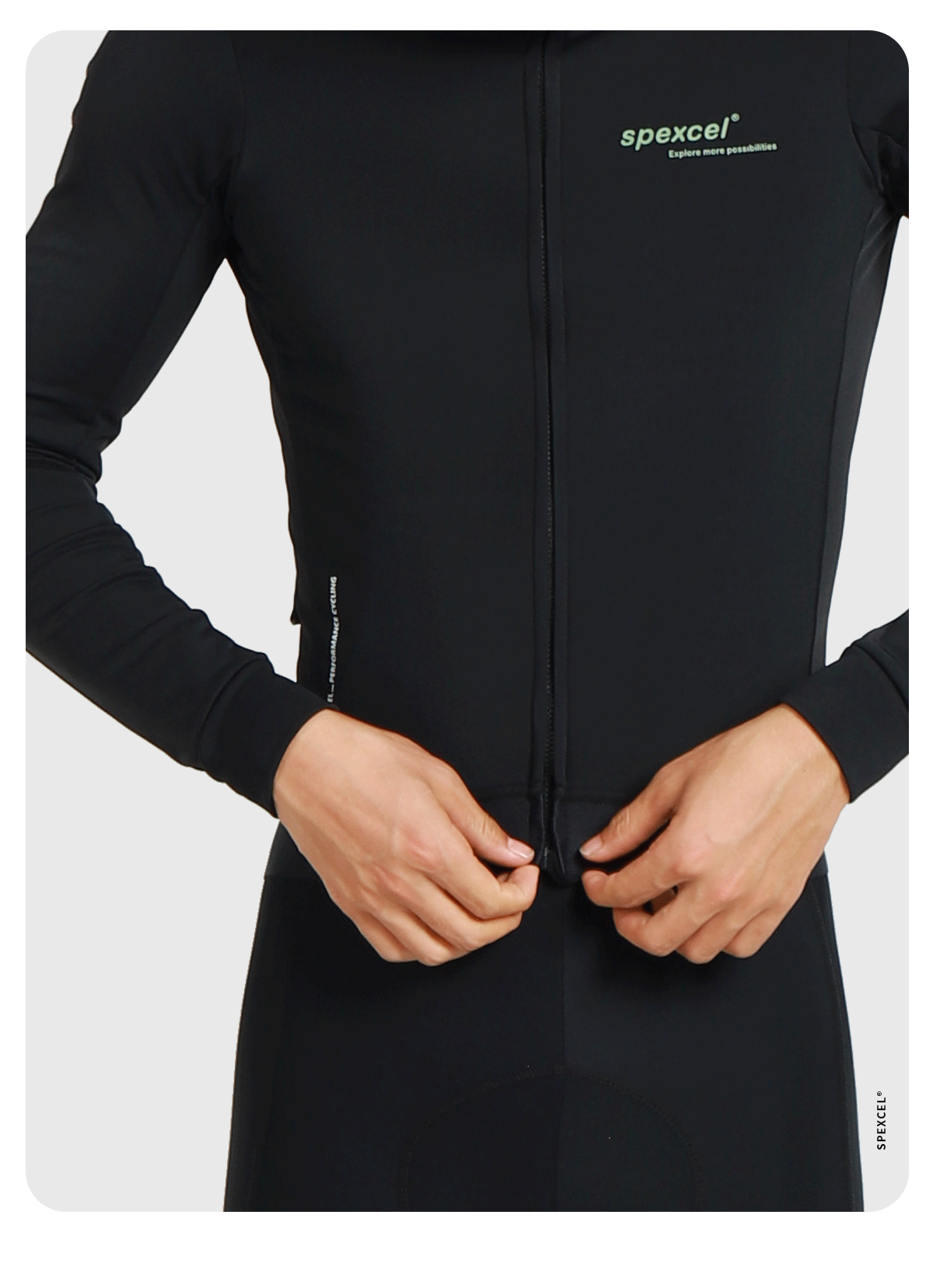 SPEXCEL 2023 Winter PRO AERO 3.0 Thermo-Fleece-Radtrikots Langarm Race Fit Nylon-Thermostoff Warm und atmungsaktiv – Detail 2