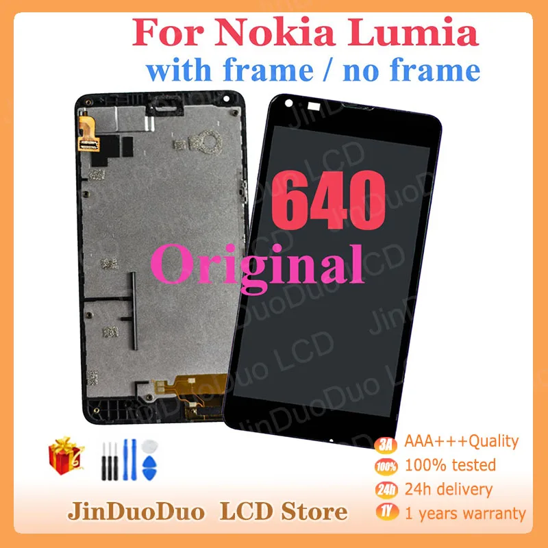 Original For NOKIA Lumia 640 LCD Display Touch Screen Digitizer Assembly For Nokia 640 LCD Display withFrame Replacement RM-1072