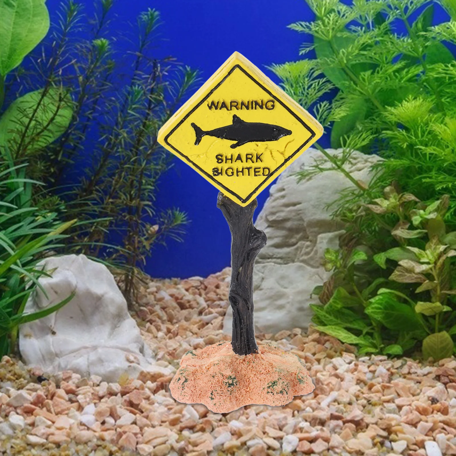 

Tank Ornament Resin Warning Sign Aquarium Decoration Unique Design Practical and Widely Applied Fish Tank Accessory