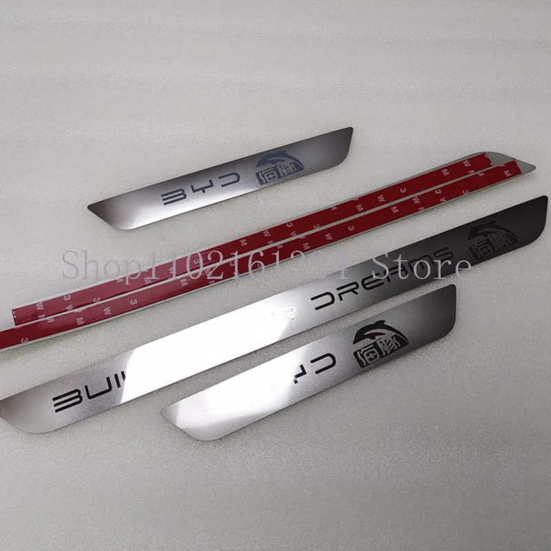 For BYD Dolphin 2022-2024 Door Sill Threshold Pedal Cover Trims Stainless steel Scuff Plate door sill protector Car Accessories