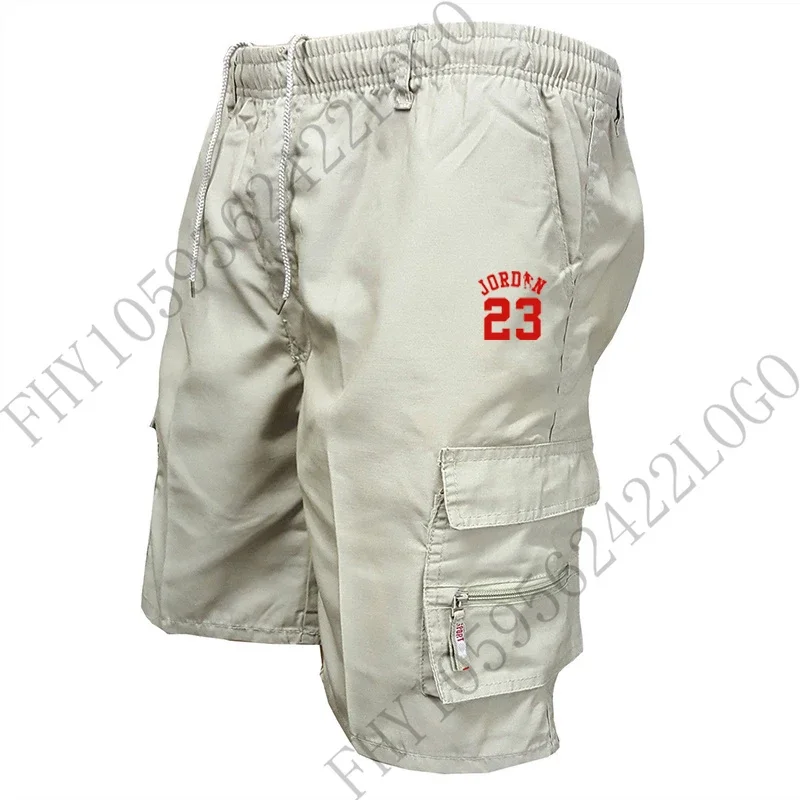 2025 Men's summer cargo shorts elegant breathable comfortable elastic waist fitness jogging casual trend fashion 5 minute pants