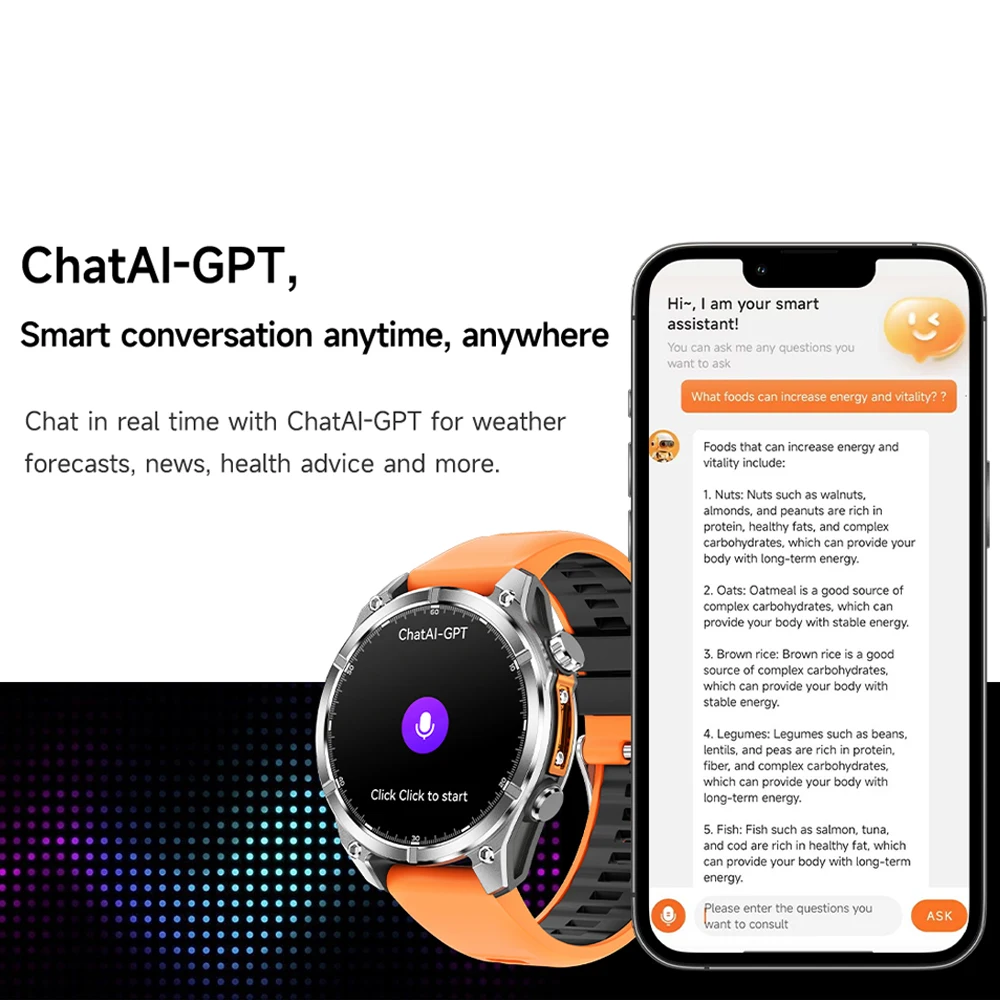 VALDUS 2025 New VD40 Pro Smart Watch Man Compass SOS Call ChatAI-GPT Sport Heart Rate Flashlight Password Lock AMOLED Smartwatch