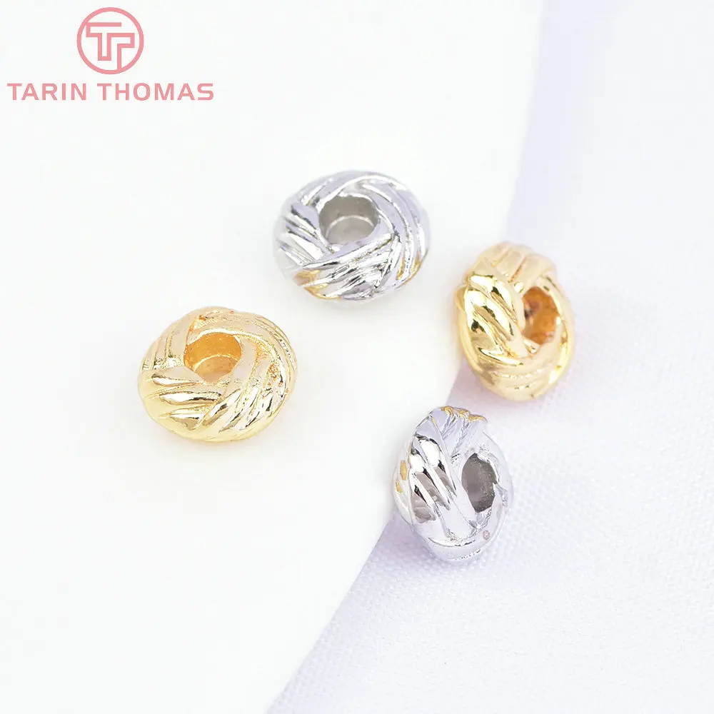 (6906) 20 قطعة 6x2.5 مللي متر 18 كيلو الذهب اللون النحاس الأناناس عقدة الحاجز الخرز جودة عالية Findings بها بنفسك النتائج مجوهرات اكسسوارات بالجملة